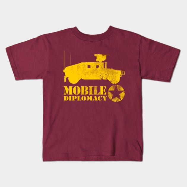 Army 4x4 Military Humor - Mobile Diplomacy Kids T-Shirt by TCP